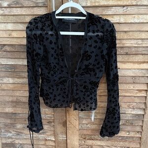 Like new- Réalisation Sheer Black Velvet Blouse